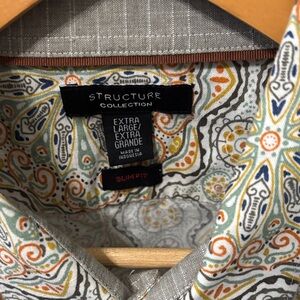 Structure Multicolor Paisley Button Down Shirt